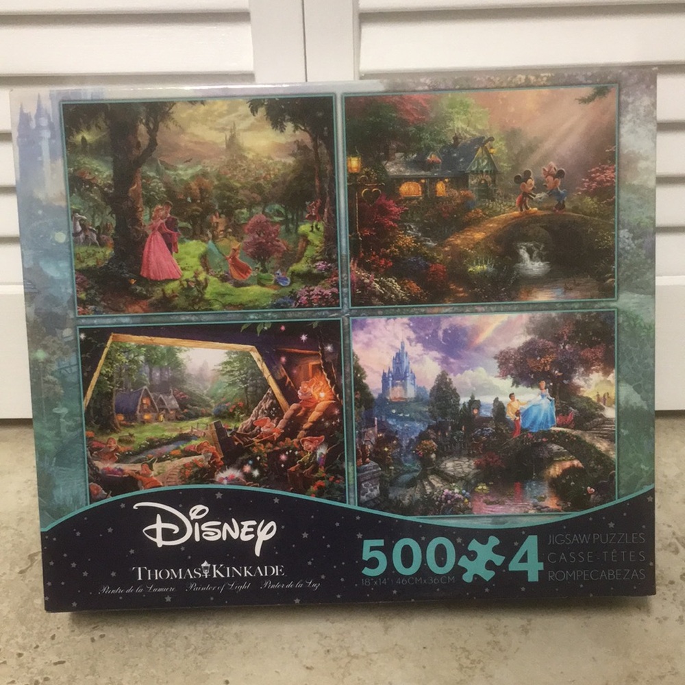 Thomas Kinkade, Disney Scenes, Jigsaw Puzzle Pack (4 - 500 Piece Puzzles)